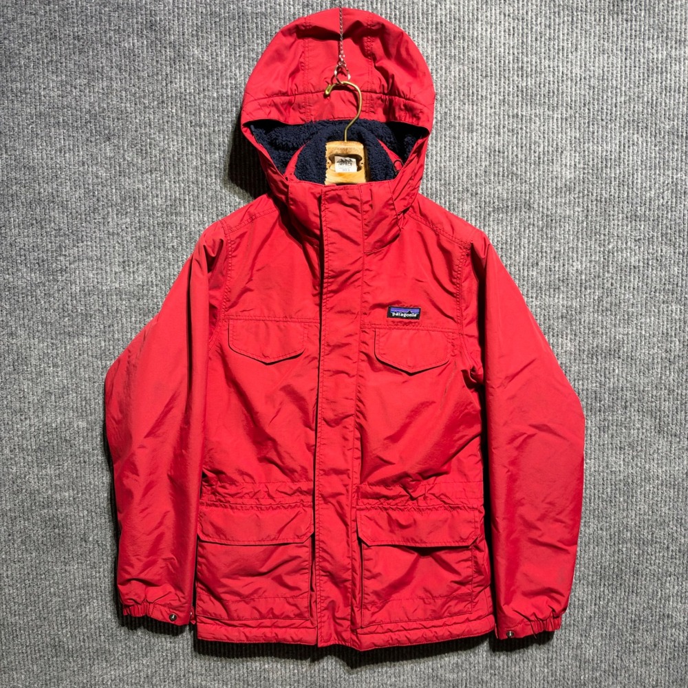 Patagonia Isthmus Parka Mens XS Red Fleece Lined Hooded Jacket STY27021FA15